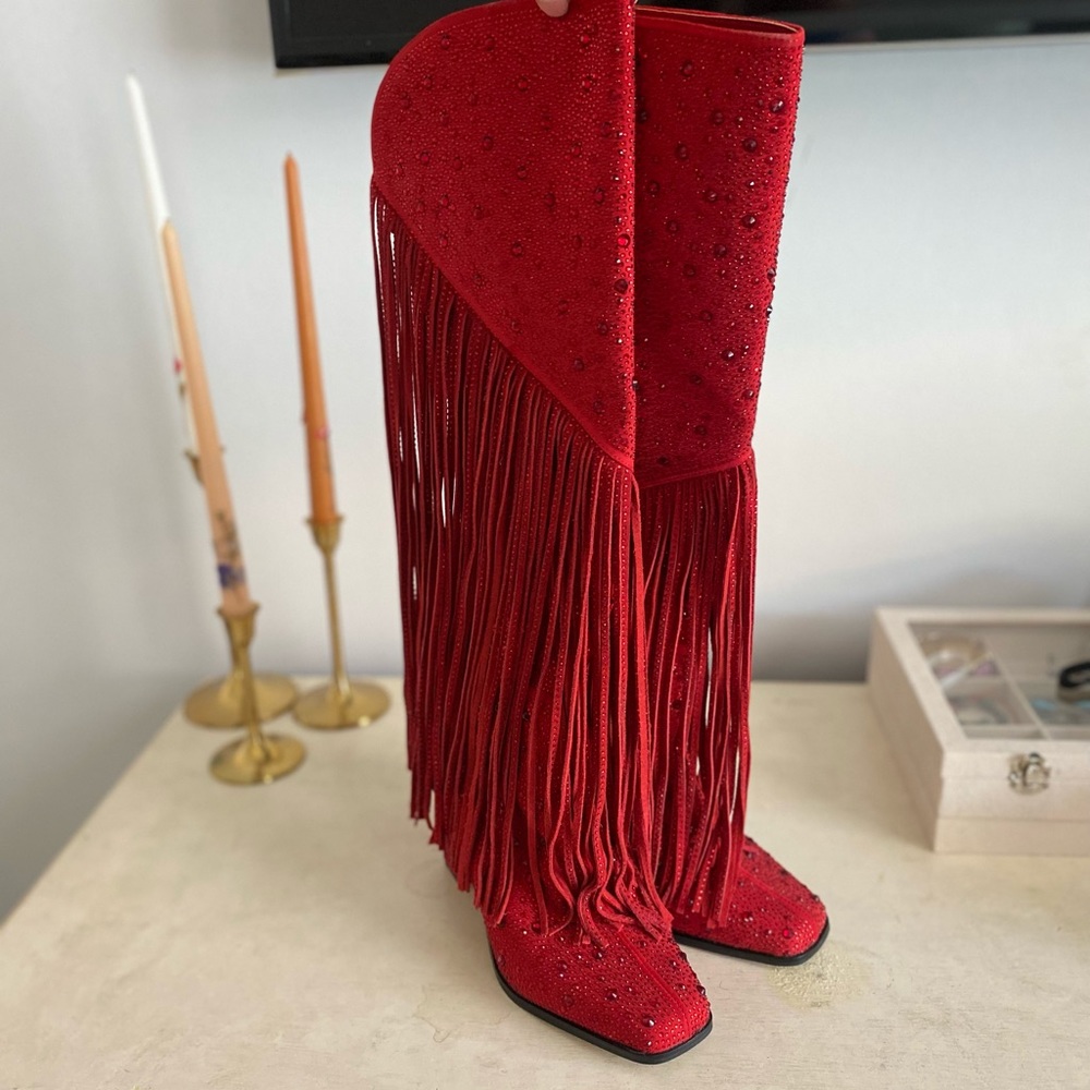 Jessica Simpson Asire Boots in Lux (red crystal)